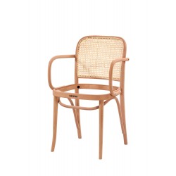 Masifart Carha Hasırlı Kollu Döşemeli Petek Sandalye Cilasız Ham