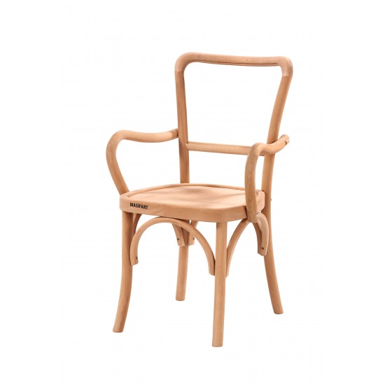 Masifart Damina Lüks Tonet Kollu Sandalye Cilasız Ham