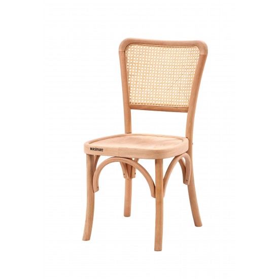 Masifart Fauste Hasırlı Lüks Tonet Sandalye Cilasız Ham