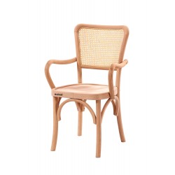 Masifart Gratus Hasırlı Lüks Tonet Kollu Sandalye Cilasız Ham