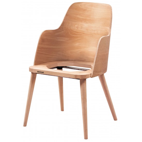 Masifart Ponth Papel Luppo Kollu Sandalye Cilasız Ham