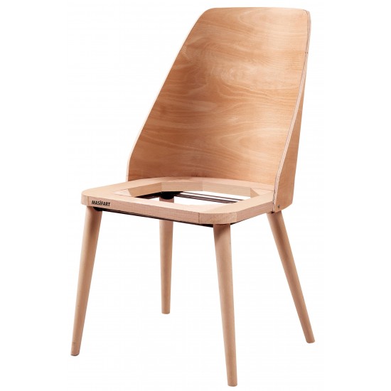 Masifart Ailpein Papel Yarmalı Sandalye Cilasız Ham