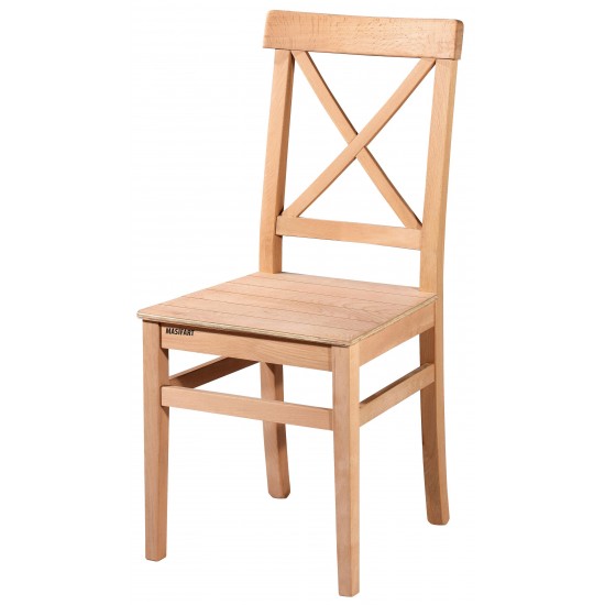 Masifart Gemino Çapraz Izgaralı Sandalye Cilasız Ham