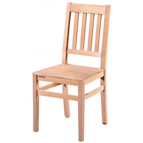 Masifart Adore 4 Çıtalı Izgaralı Sandalye Cilasız Ham
