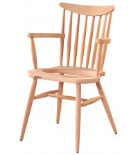 Masifart Martoni Kırlangıç Döşemeli Kollu Sandalye Cilasız Ham