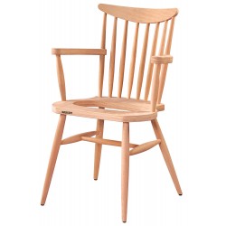 Masifart Martoni Kırlangıç Döşemeli Kollu Sandalye Cilasız Ham