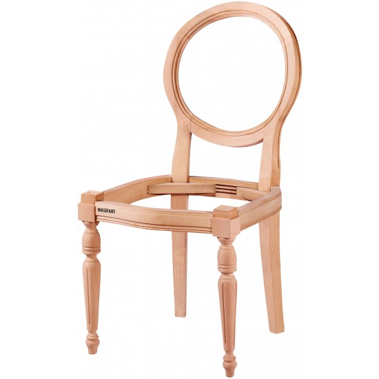 Masifart Spiros Yuvarlak Sandalye Cilasız Ham