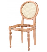 Masifart Allidah Hasırlı Yuvarlak Sandalye Cilasız Ham