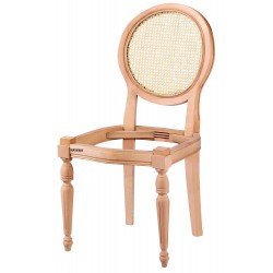 Masifart Allidah Hasırlı Yuvarlak Sandalye Cilasız Ham