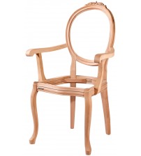 Masifart Florenti Madalyon Oymalı Kollu Sandalye Cilasız Ham