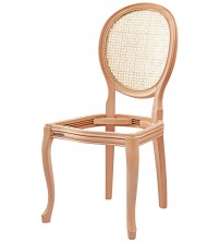 Masifart Hypat Hasırlı Madalyon Sandalye Cilasız Ham