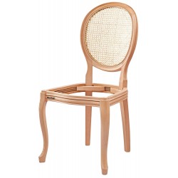 Masifart Hypat Hasırlı Madalyon Sandalye Cilasız Ham