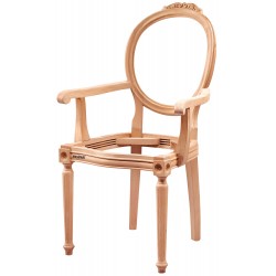 Masifart Acuzio Tornalı Oymalı Kollu Sandalye Cilasız Ham