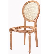 Masifart Alirio Hasırlı Tornalı Sandalye Cilasız Ham