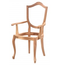 Masifart Dequan Kupa Oymalı Kollu Sandalye Cilasız Ham