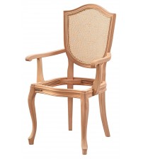 Masifart Euryale Hasırlı Kupa Kollu Sandalye Cilasız Ham