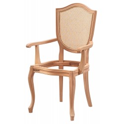 Masifart Euryale Hasırlı Kupa Kollu Sandalye Cilasız Ham