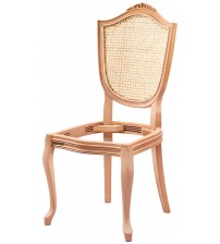 Masifart Hermet Hasırlı Kupa Oymalı Sandalye Cilasız Ham