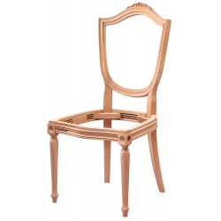 Masifart Solita Kupa Oymalı Tornalı Sandalye Cilasız Ham