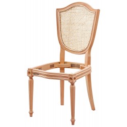 Masifart Hilaris Hasırlı Kupa Tornalı Sandalye Cilasız Ham