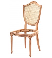 Masifart Marina Hasırlı Kupa Oymalı Tornalı Sandalye Cilasız Ham