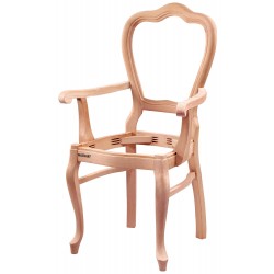 Masifart Roma Klasik Kollu Sandalye Cilasız Ham