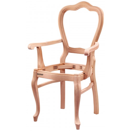 Masifart Roma Klasik Kollu Sandalye Cilasız Ham