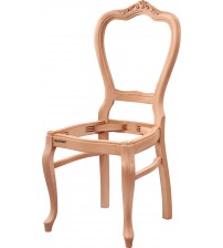 Masifart Solle Klasik Oymalı Sandalye Cilasız Ham