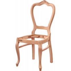 Masifart Solle Klasik Oymalı Sandalye Cilasız Ham