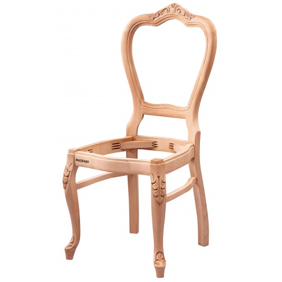 Masifart Bonum Ayak Oymalı Sandalye Cilasız Ham