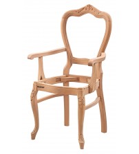 Masifart Cella Ayak Oymalı Kollu Sandalye Cilasız Ham