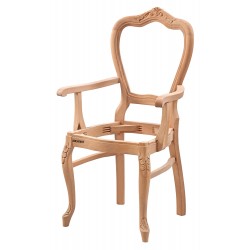 Masifart Cella Ayak Oymalı Kollu Sandalye Cilasız Ham