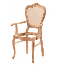 Masifart Flavus Hasırlı Ayak Oymalı Kollu Sandalye Cilasız Ham