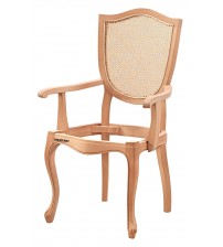 Masifart Natale Hasırlı Mega Kollu Sandalye Cilasız Ham