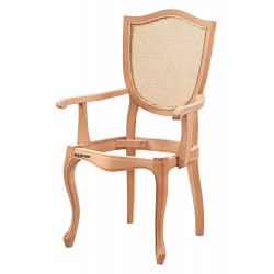 Masifart Natale Hasırlı Mega Kollu Sandalye Cilasız Ham