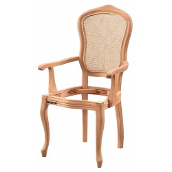 Masifart Florenc Hasırlı İtalyan Kollu Sandalye Cilasız Ham