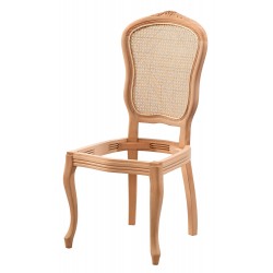 Masifart Honnor Hasırlı İtalyan Oymalı Sandalye Cilasız Ham