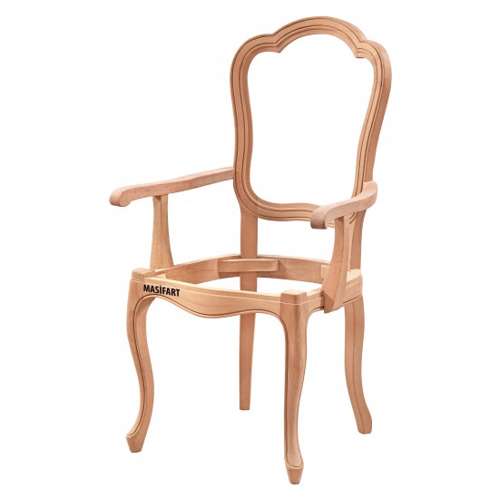 Masifart Artemis Florya Kollu Sandalye Cilasız Ham