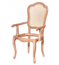 Masifart Lamar Hasırlı Florya Kollu Sandalye Cilasız Ham