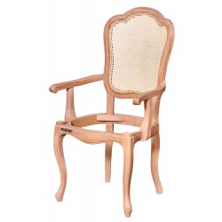 Masifart Lamar Hasırlı Florya Kollu Sandalye Cilasız Ham