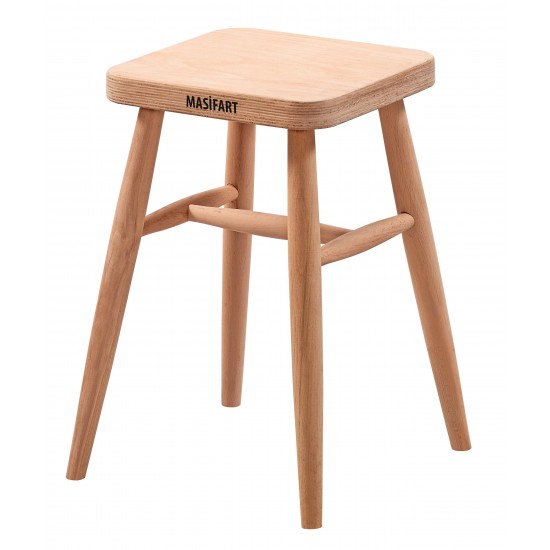 Masifart Zanna Kare Kırlangıç Tabure Cilasız Ham