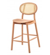 Masifart Damina Hasırlı Miami Bar Sandalyesi Cilasız Ham