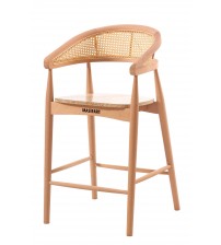 Masifart Gratus Hasırlı Gazel Bar Sandalyesi Cilasız Ham