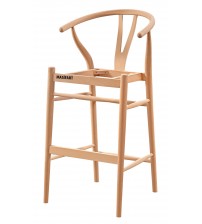 Masifart Konıt Danish Bar Sandalyesi Cilasız Ham