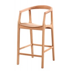 Masifart Moneo Nova Bar Sandalyesi Cilasız Ham