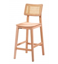 Masifart Azolla Hasırlı Zion Bar Sandalyesi Cilasız Ham