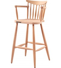 Masifart Silvia Kırlangıç Kollu Bar Sandalyesi Cilasız Ham