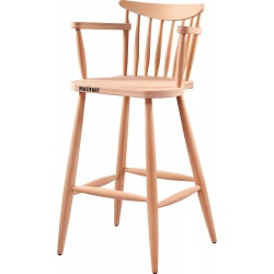 Masifart Silvia Kırlangıç Kollu Bar Sandalyesi Cilasız Ham