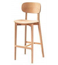 Masifart Guilie Alkor Bar Sandalyesi Cilasız Ham