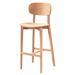 Masifart Guilie Alkor Bar Sandalyesi Cilasız Ham